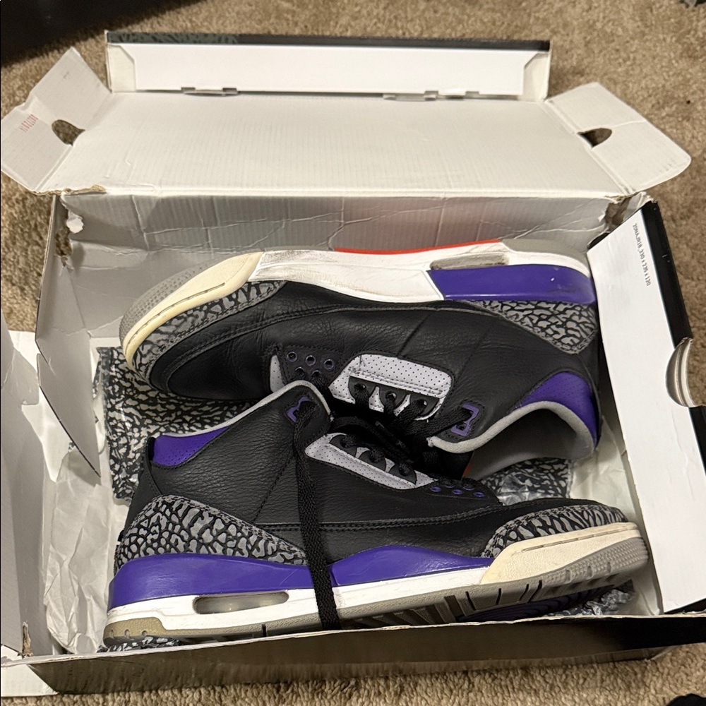 Jordan Athletic Shoes Black and Purple